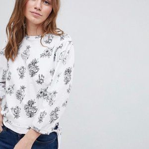 NWOT ASOS Black and White Floral top
